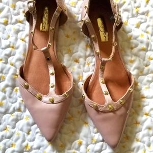 Halogen Pale Pink Olson studded flats